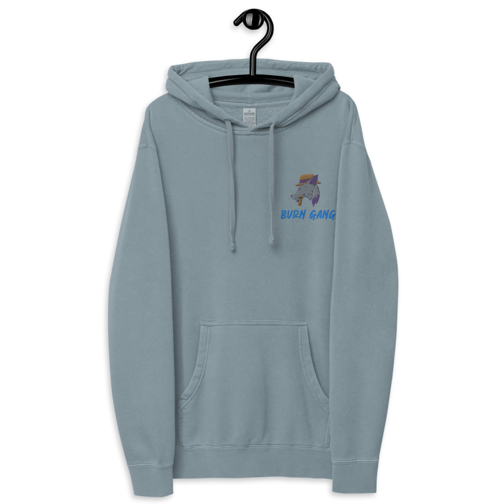 BURN GANG Wolf Unisex pigment dyed hoodie
