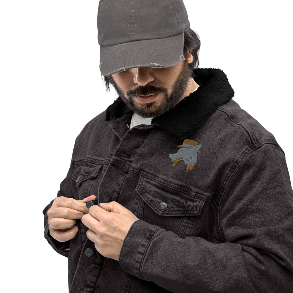 BURN GANG Wolf Unisex denim sherpa jacket