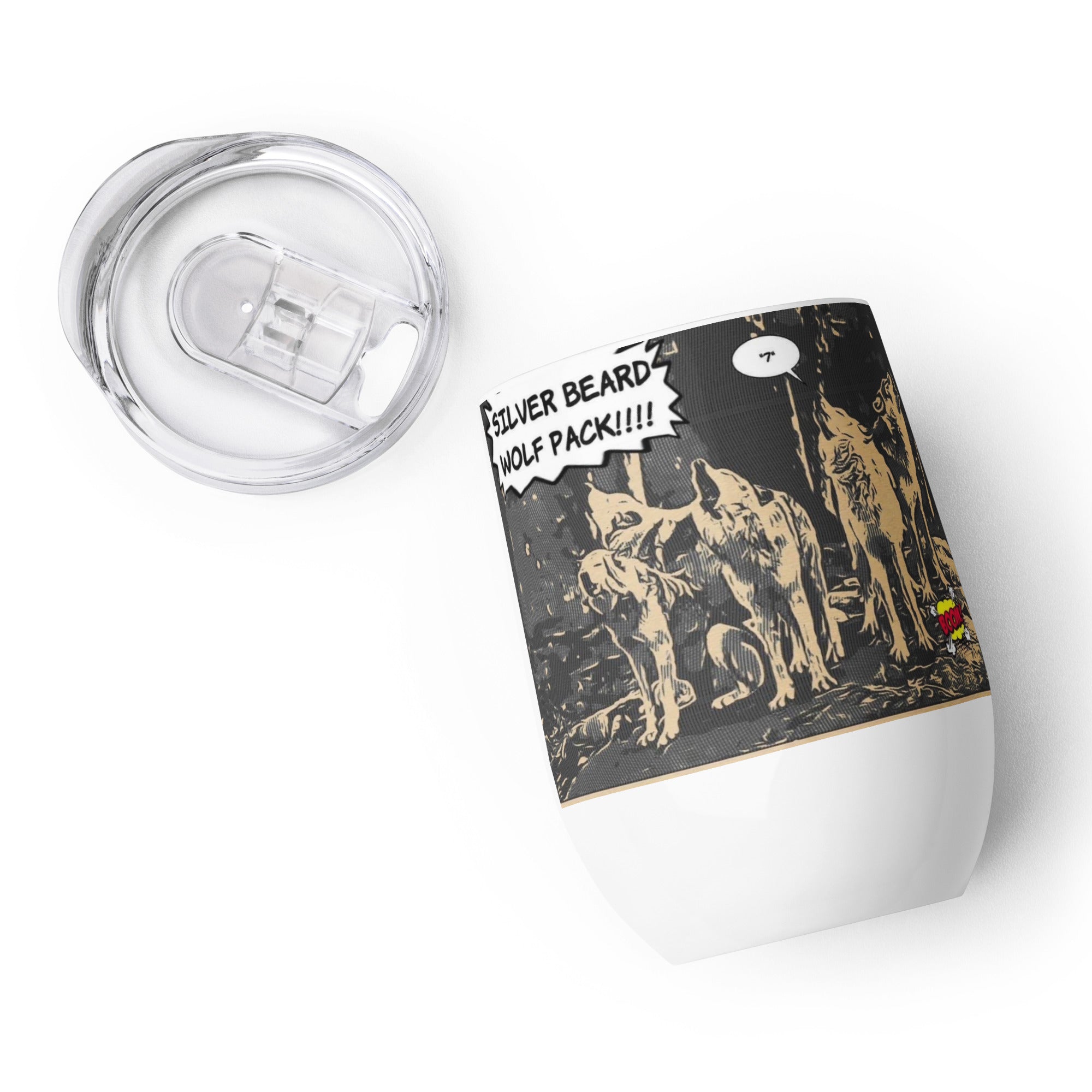 BILTWEAR SILVER BEARD WOLFPACK Wine tumbler