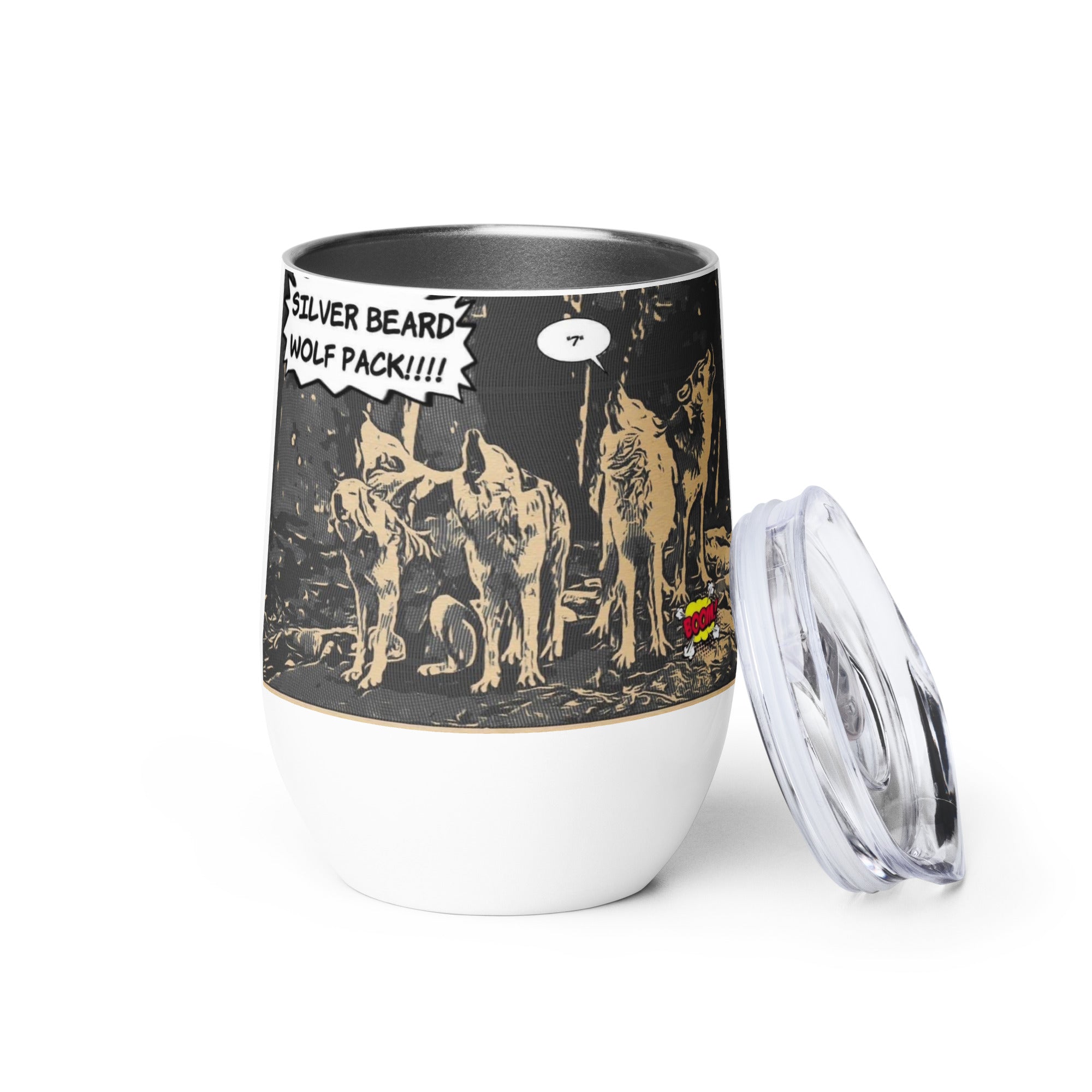 BILTWEAR SILVER BEARD WOLFPACK Wine tumbler