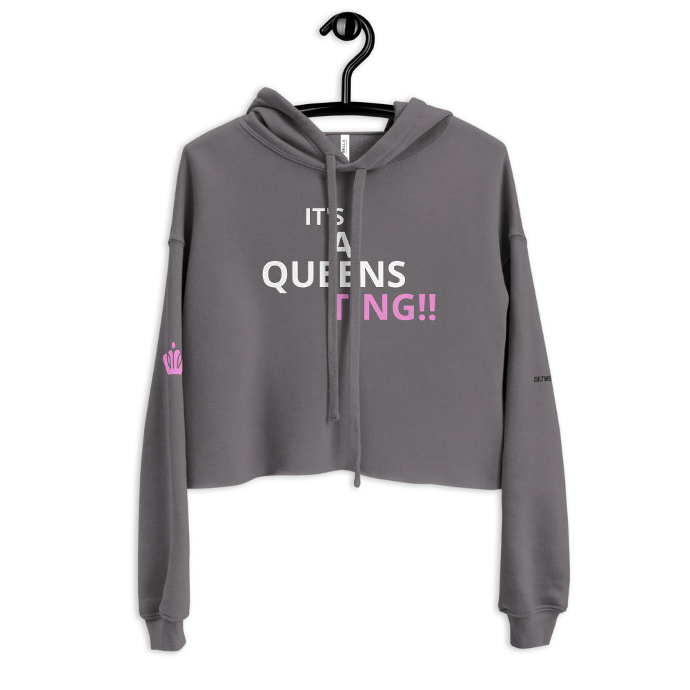 It's A Queens Ting Crop Hoodie